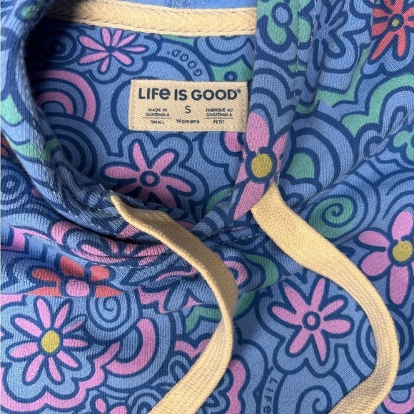 ⭐️LIFE IS GOOD Women’s Flower Doodle Pattern Hoodie - Cornflower - Picture 5 of 7